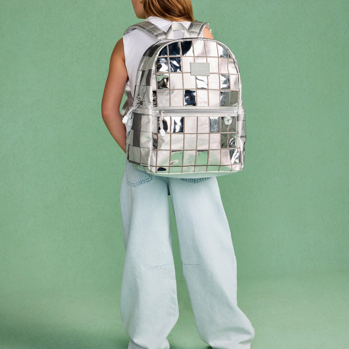 Kane Double Pocket Backpack Metallic Discoballs / State Bags Sale