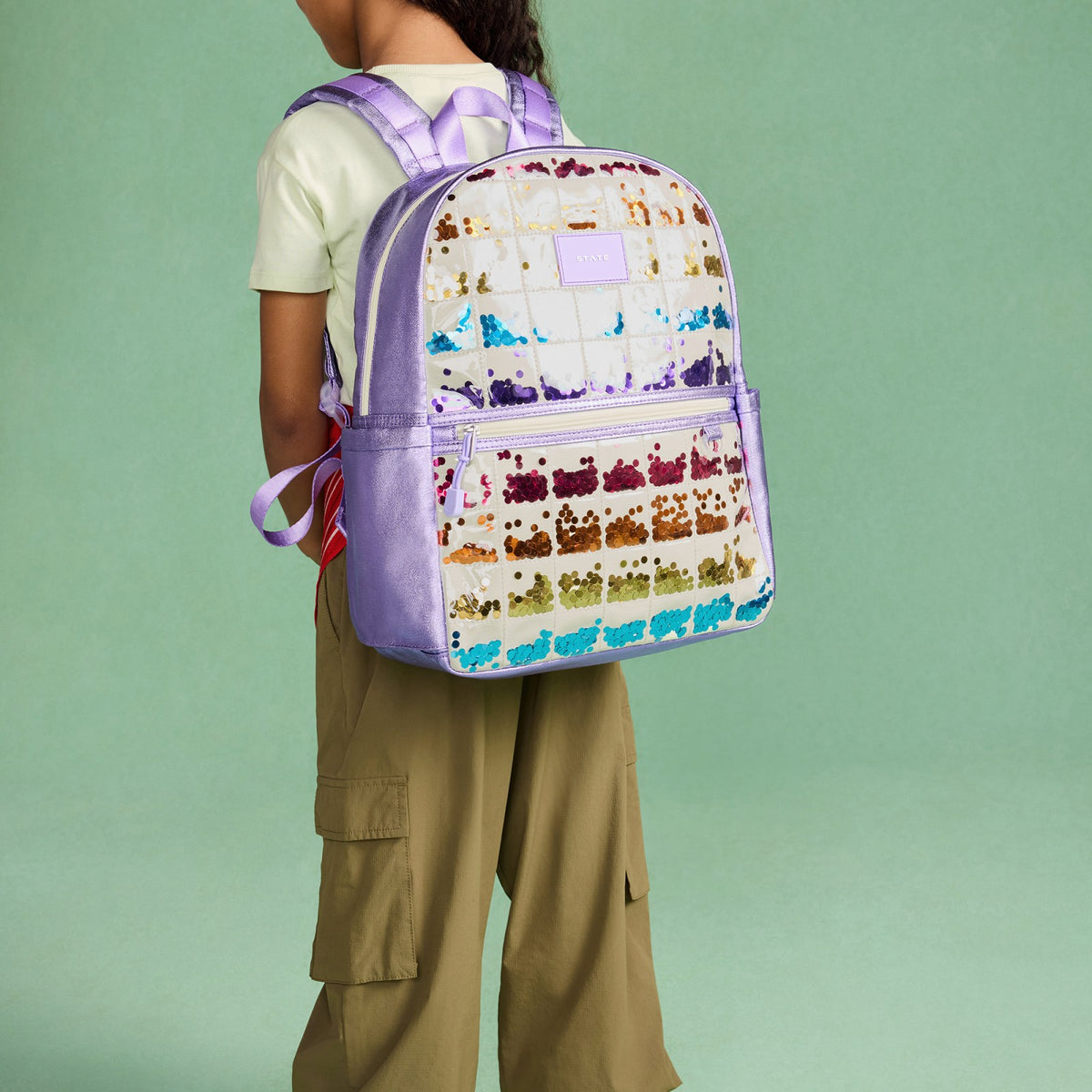 Kane Kids Backpack Lilac Quilted Sequins / State Bags Smart Buy