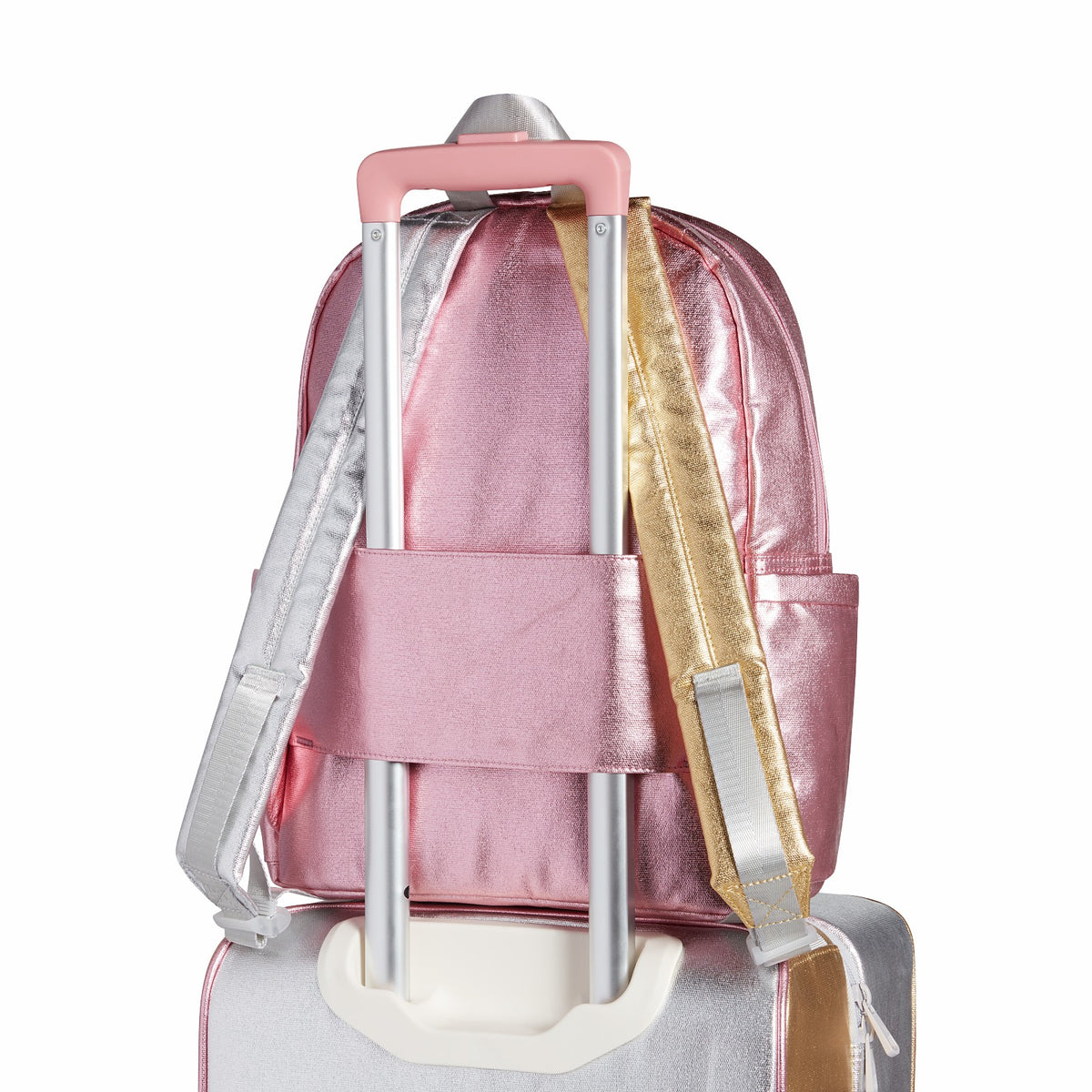 Kane Kids Travel Backpack Metallic Pink/Silver / State Bags New