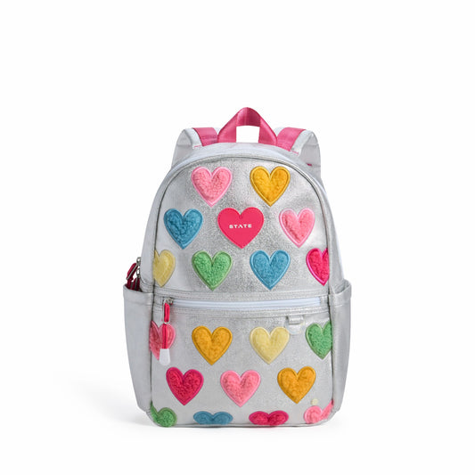 Kane Mini Backpack Metallic Happy Fuzzy Hearts / State Bags Best Seller