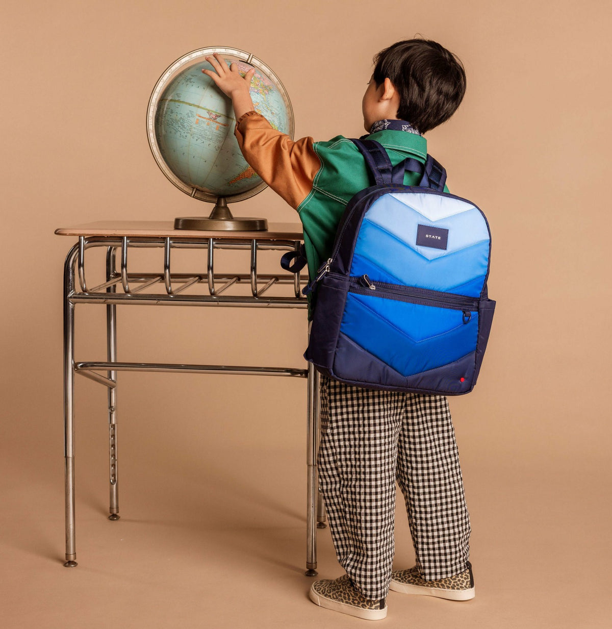 Kane Kids Backpack Nylon Puffer Blue Chevron / State Bags Deals