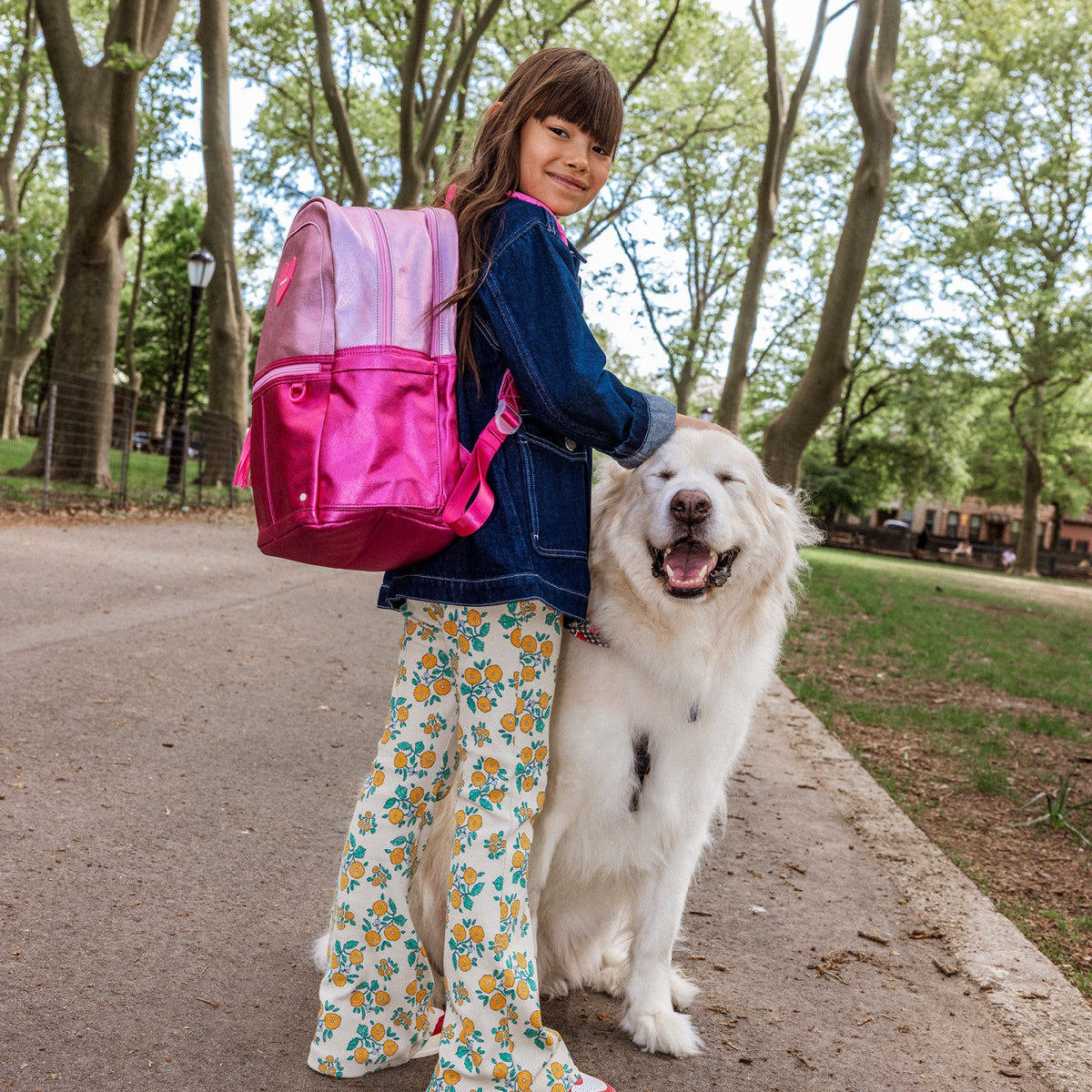 Kane Kids Backpack Metallic Pink/Hot Pink Colorblock / State Bags Value