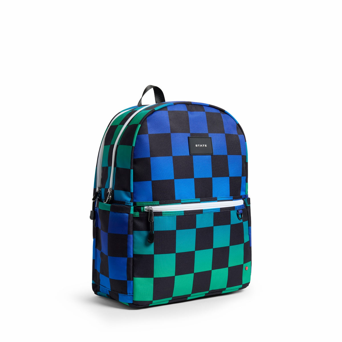Kane Kids Large Backpack Recycled Poly Canvas Blue Check / State Bags Signature