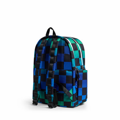Kane Kids Large Backpack Recycled Poly Canvas Blue Check / State Bags Signature