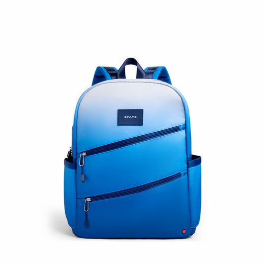 Kane Kids Double Pocket Nylon Blue Gradient Diagonal Zipper / State Bags Sale