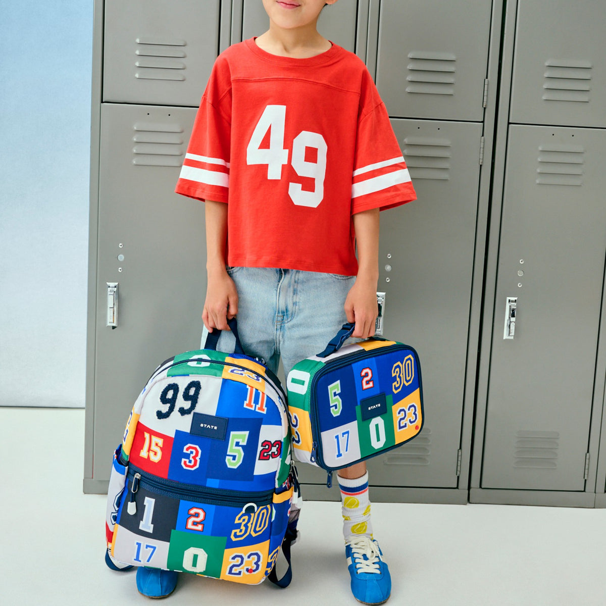 Kane Kids Travel Backpack Polyester Canvas Varsity Numbers / State Bags Quality