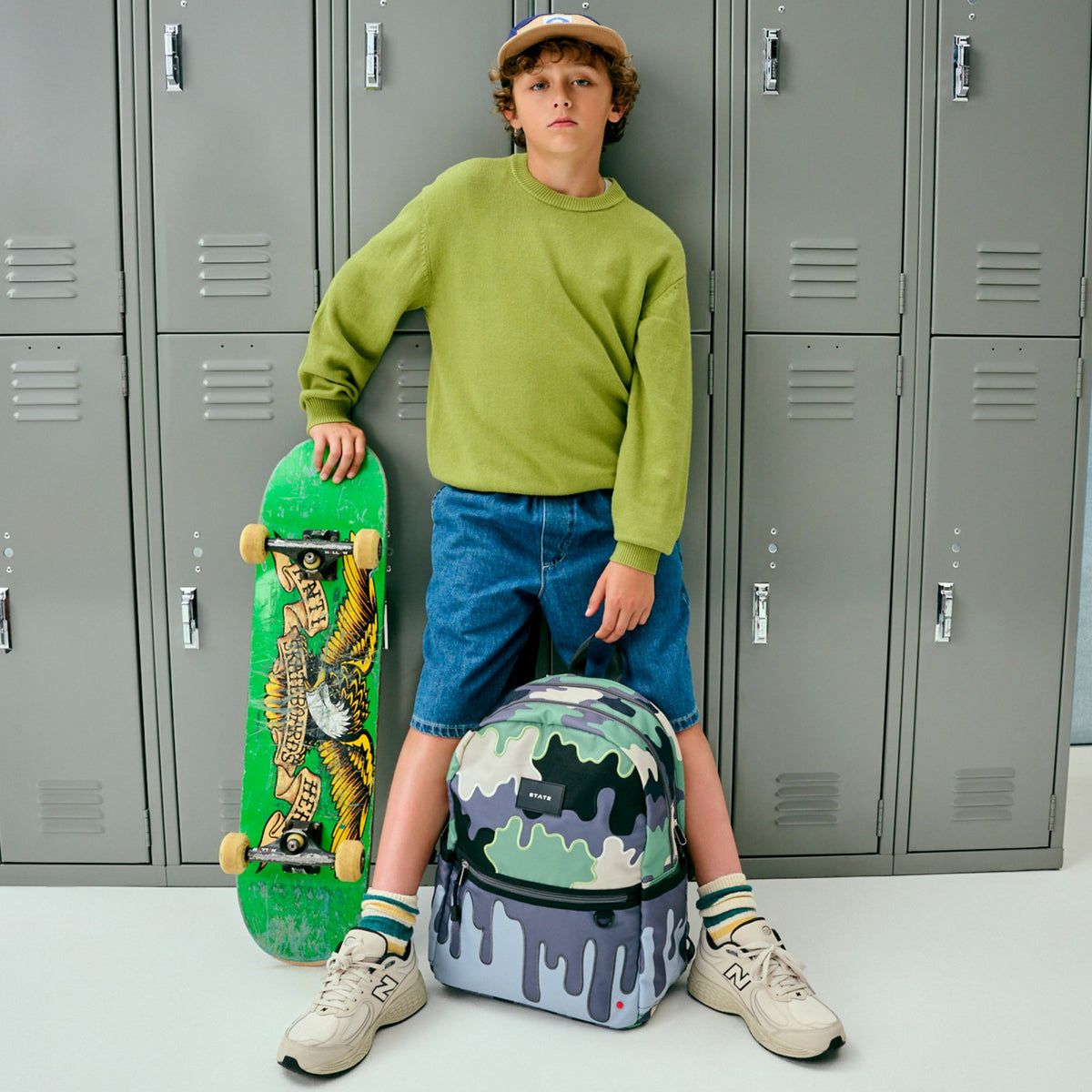 Kane Kids Double Pocket Backpack Printed Canvas Camo Drip / State Bags Best Seller